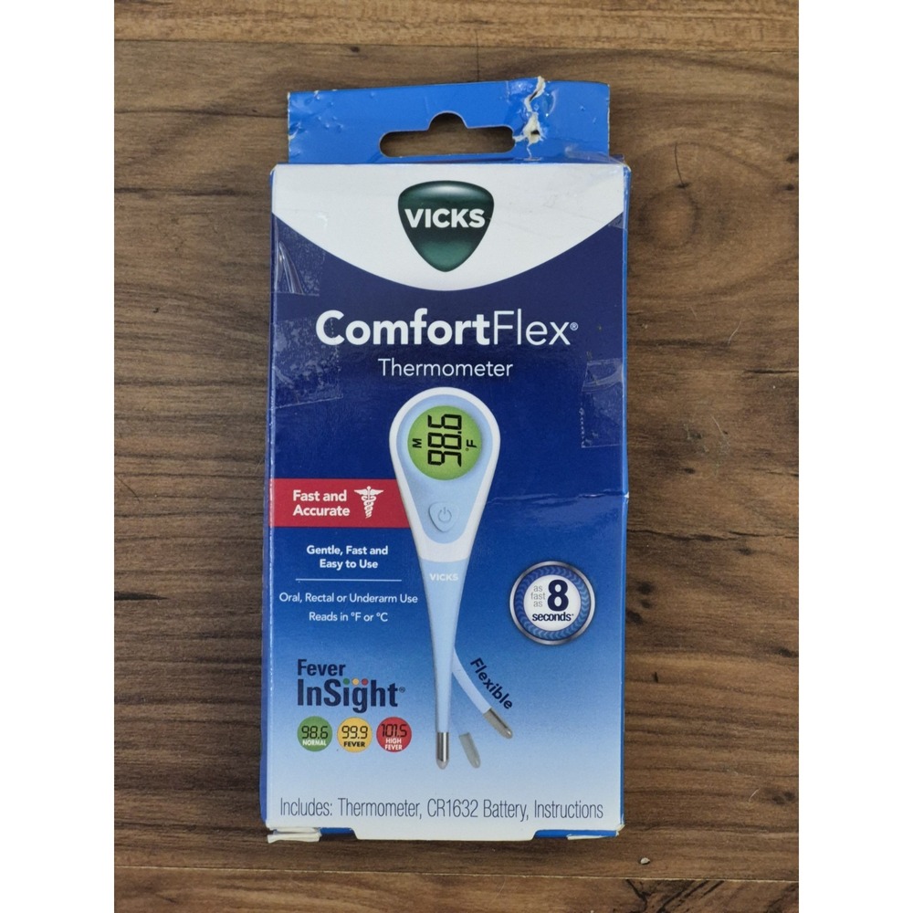 Vicks Comfort Flex Digital Thermometer Fever Insight Feature & BPA Free New S25